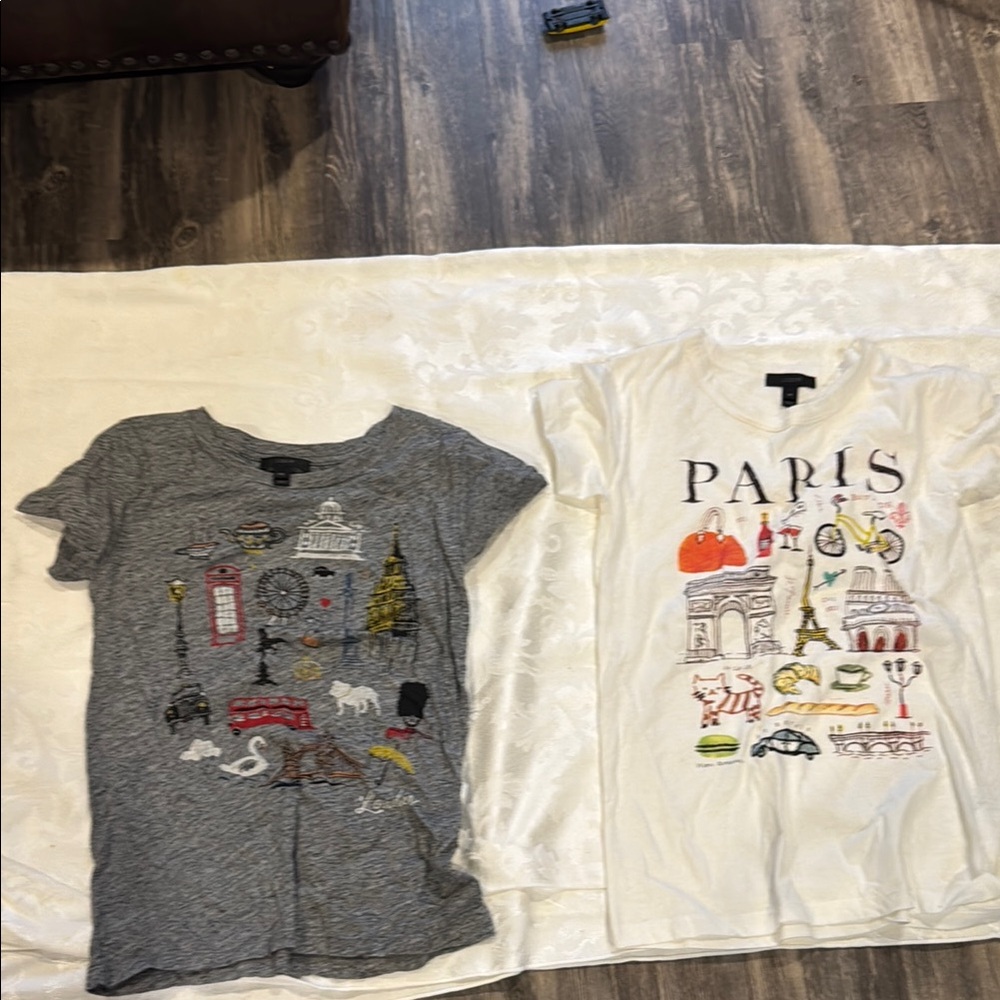 J.Crew xxs & xs T-Shirt Set - Gray and White